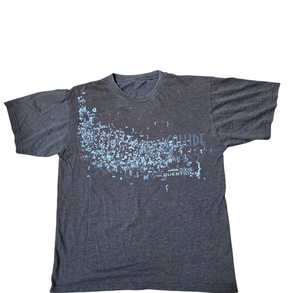 Unisex Collide 2008 The Questions Dark Gray Graphic T-Shirt